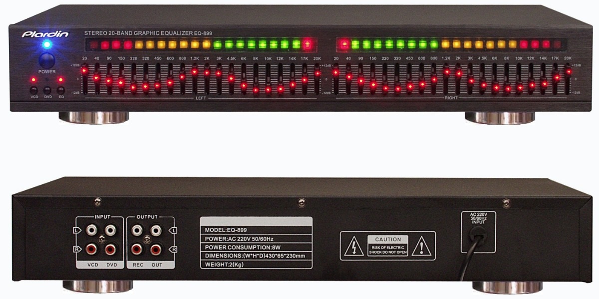 front and back side of a graphic equalizer
