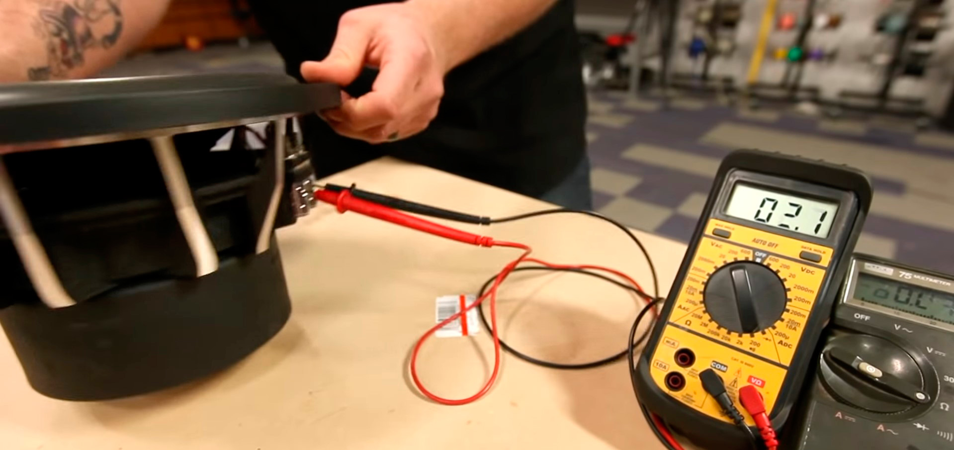 test a subwoofer with a multimeter