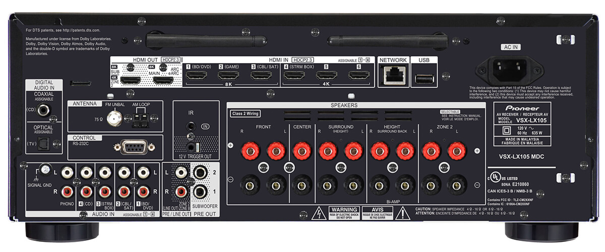 Pioneer Elite VSX-LX105 specifications